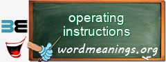 WordMeaning blackboard for operating instructions